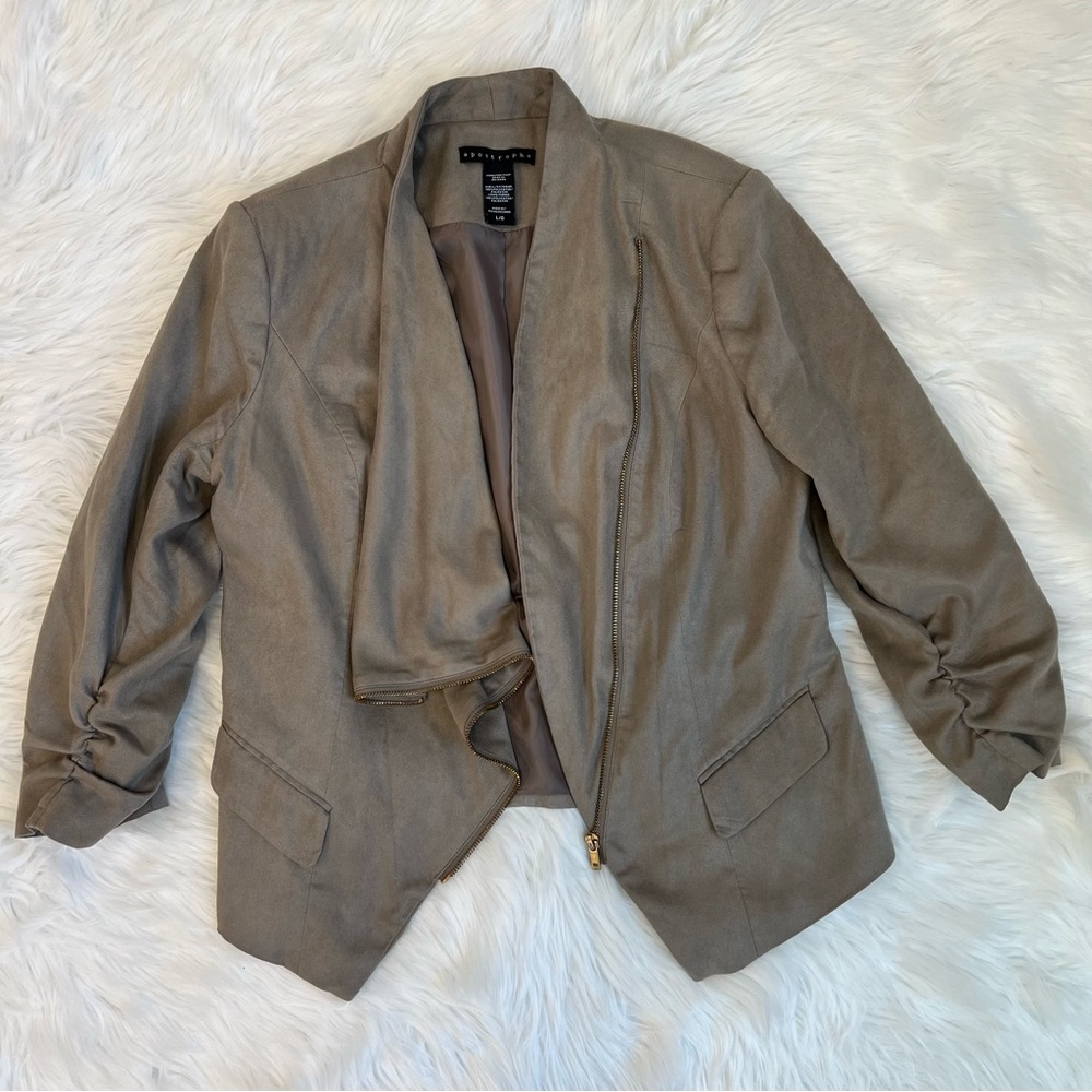 Apostrophe Faux‎ Suede Asymmetrical Jacket